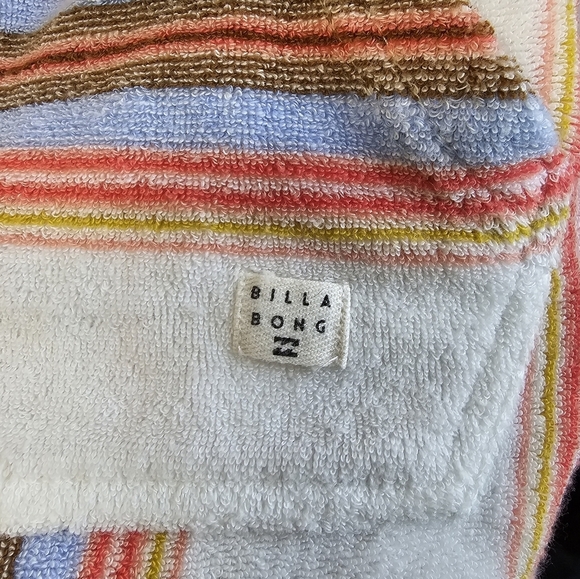 Billabong Baja Sands Pullover Hoodie Size Small V Neck Terry Cloth White - Picture 3 of 8